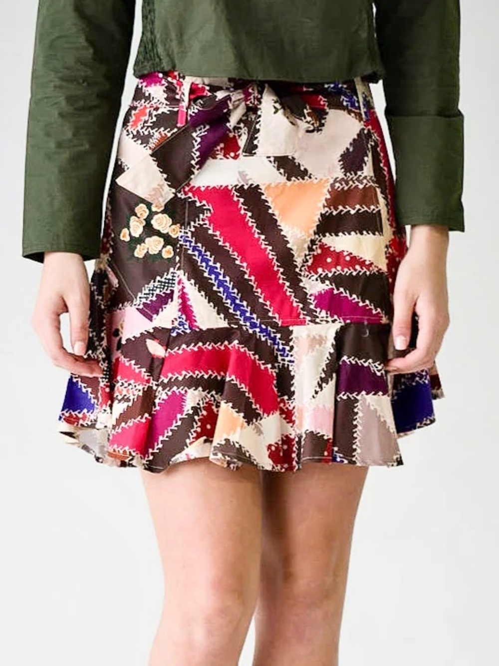 Never a Wallflower Prairie Mini Skirt Crazy Quilt